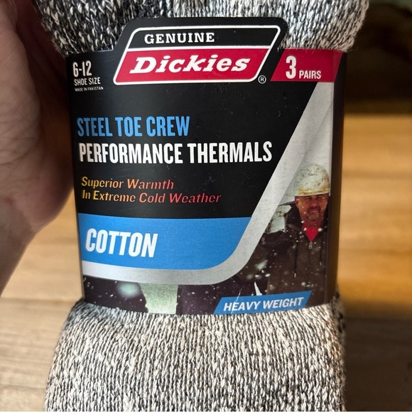 Men's Dickies Steel Toe Crew Performance Thermals Heavyweight Cotton 3 Pair Red - Picture 10 of 16